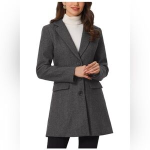 Theory Wool Oversized Charcoal Blazer Coat - size large